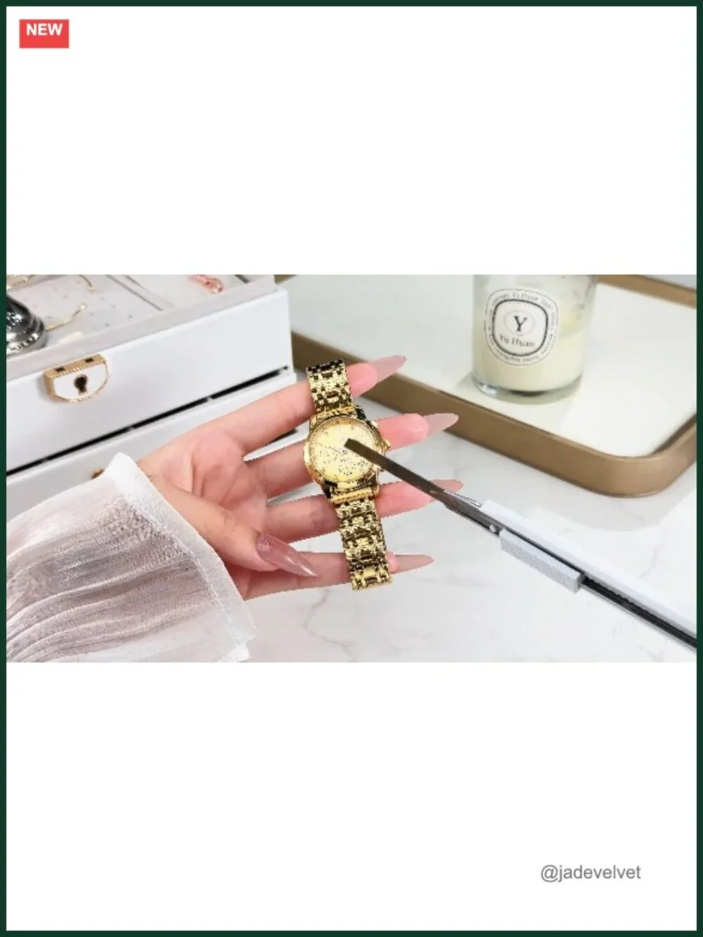 Ladies Multifunction Watch Stainless Steel Two Tone Analog Quartz Waterproof